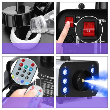 LED RGB DJ Smoke Machine Remote Controlled for Wedding Stage Effect Equipment Fog Machine