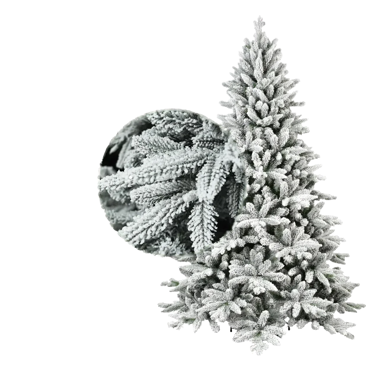 5/6/7ft Best Flocked Artificial Christmas Tree Artificial Hinged Christmas Tree for Holiday Party Office Home Living