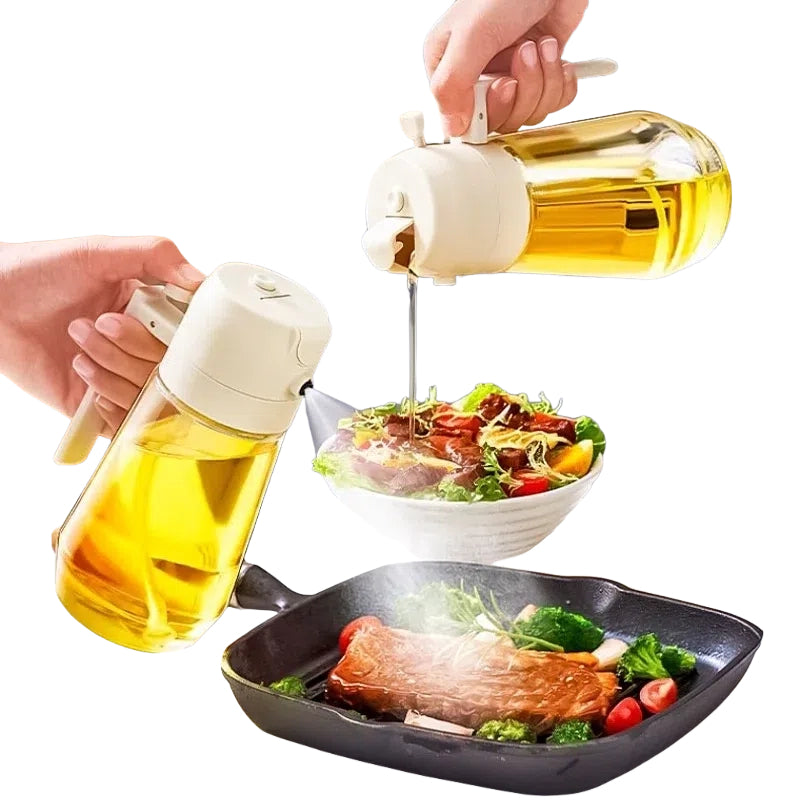 470ml Glass Oil Sprayer – 2-in-1 Dispenser for Cooking & BBQ