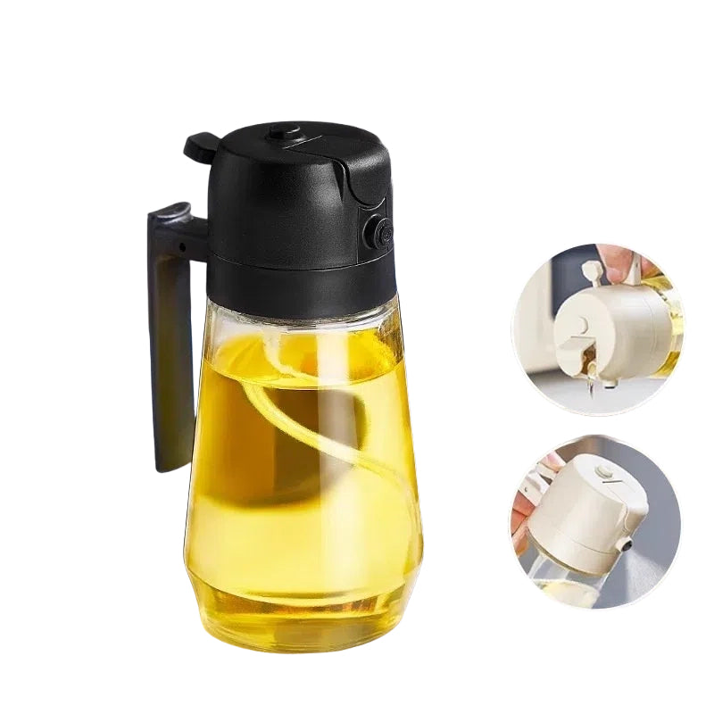 470ml Glass Oil Sprayer – 2-in-1 Dispenser for Cooking & BBQ