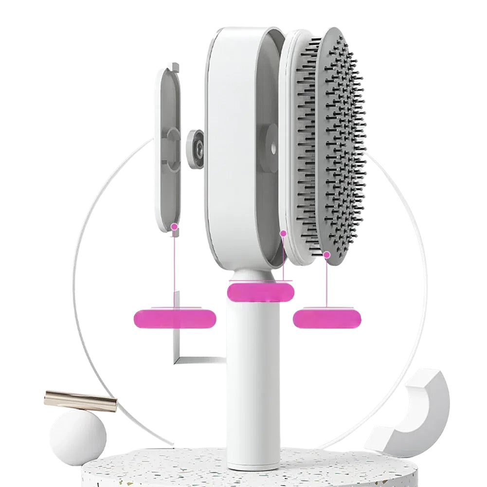 Self-Cleaning Hair Brush – Anti-Static Scalp Massage Comb