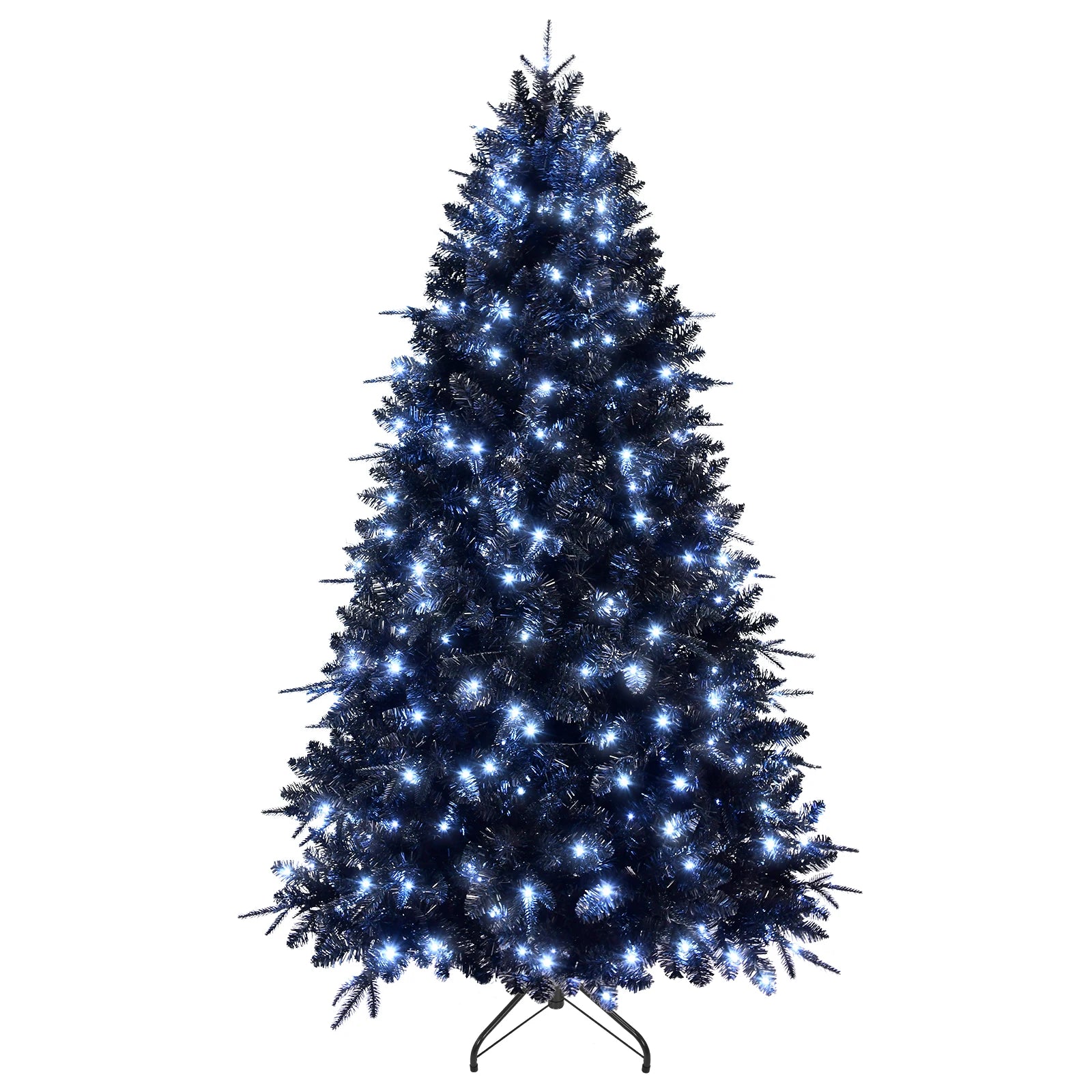 Pre-installed Lights Black Christmas Tree Artificial Holiday Decorations for Home, Office, Halloween Party Decorations