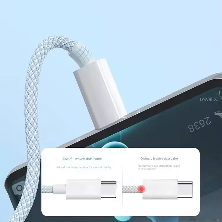Universal 6A 66W 3 in 1 Super Charging USB Type-C Data Cable Nylon Braided Fast Charging Micro USB Charger Multi-function Cable