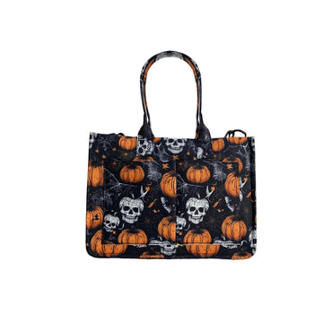 Halloween Tote Reusable Canvas Bag for Trick or Treating Halloween Treats Bags