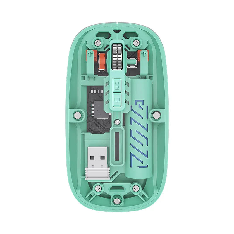 Mini Transparent 2.4GHz Bluetooth Wireless Mouse RGB Backlit High DPI 1600USB Type-c Rechargeable Wireless Mouse
