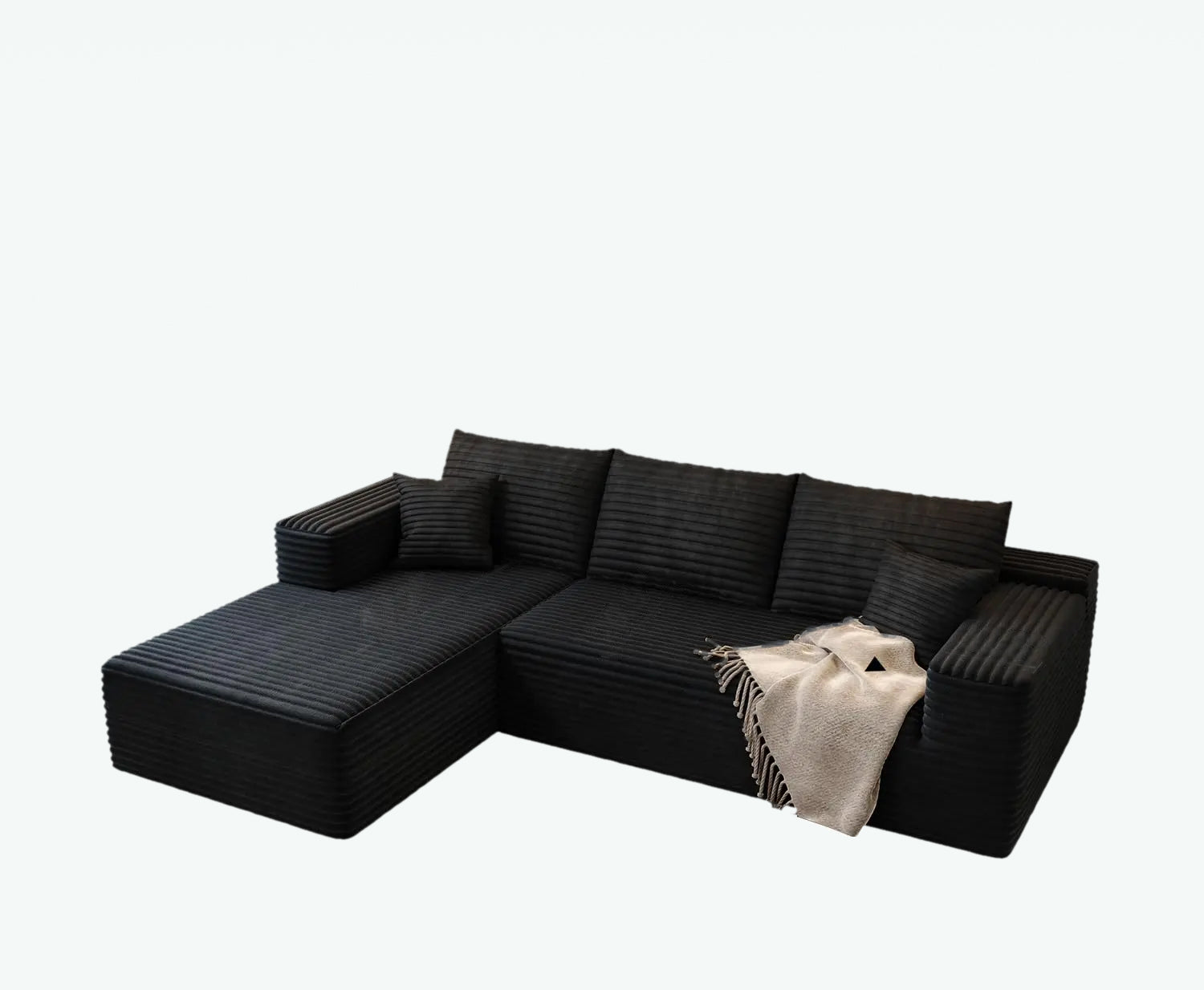 L Shaped Cloud Couch 107 Inch Plush Sectional Sofa with Chaise Minimalist Living Room Furniture
