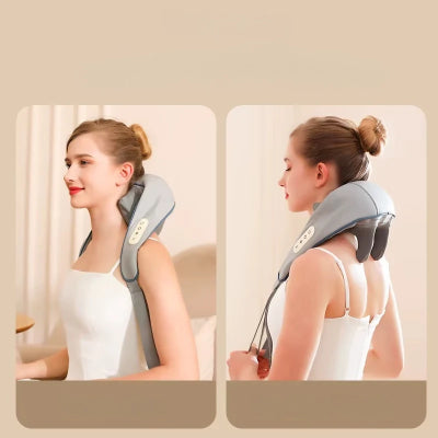 Electric Shiatsu Neck & Shoulder Massager Pillow – Portable Gift Idea