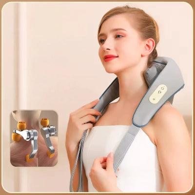 Electric Shiatsu Neck & Shoulder Massager Pillow – Portable Gift Idea
