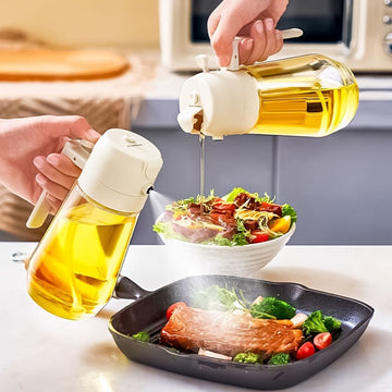 470ml Glass Oil Sprayer – 2-in-1 Dispenser for Cooking & BBQ