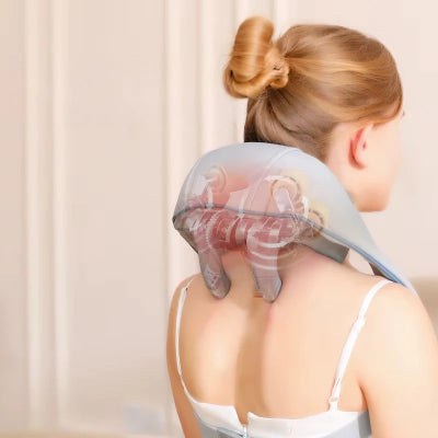 Electric Shiatsu Neck & Shoulder Massager Pillow – Portable Gift Idea